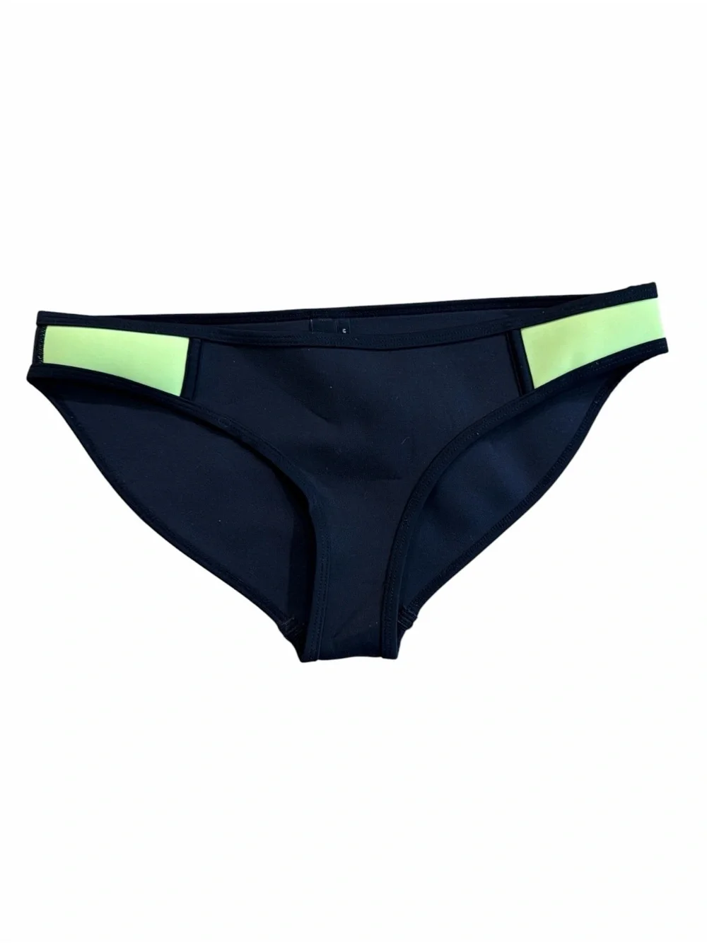 Traingl Swimwear Neoprene Black and Green Bikini Bottoms
